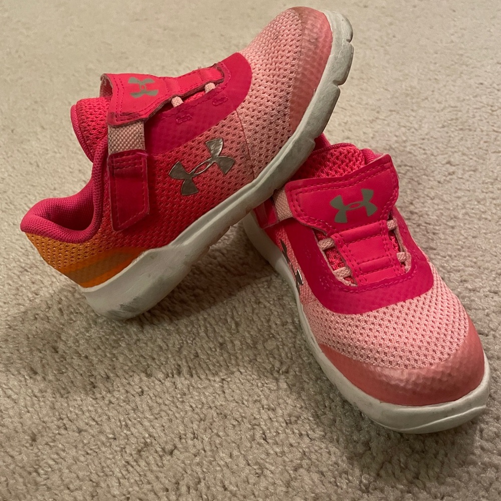 Under Armour Kids Pink and Orange Sneakers